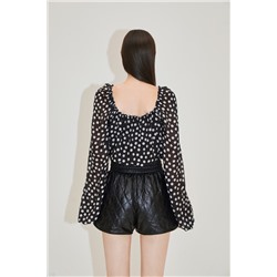 Blusa de seda Negro