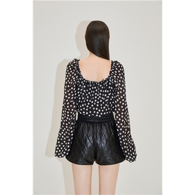 Blusa de seda Negro