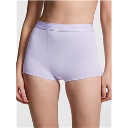 Logo Cotton Shimmer High-Waist Boyshort Panty