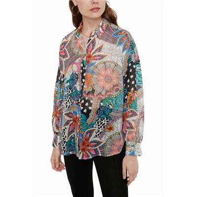 Camisa de algodón estampada