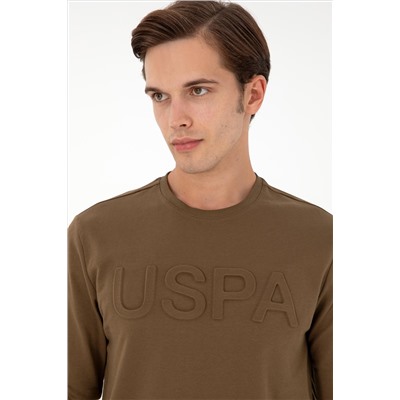 Erkek Haki Basic Sweatshirt