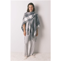 Poncho estampado étnico gris