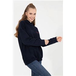 Kadın Lacivert Kapüşonlu Sweatshirt