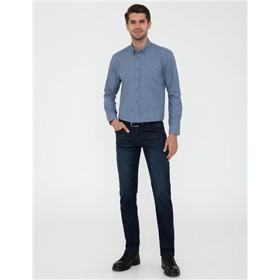 Mavi Slim Fit Uzun Kollu Gömlek