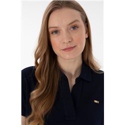Kadın Lacivert Basic Polo Yaka Tişört