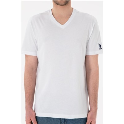 Erkek Regular Fit  V Yaka Antrasit Basic Tişört