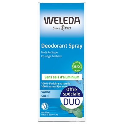 Weleda Deodorant Spray mit Salbei Packung von 2 x 100 ml