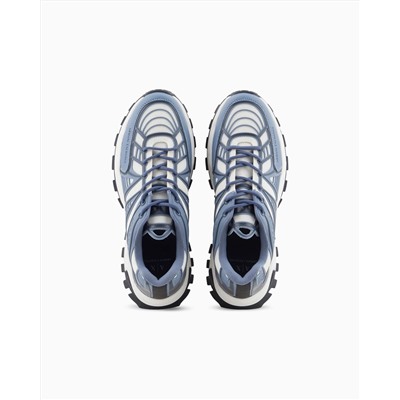 Sneakers with optical effect design and maxi sole