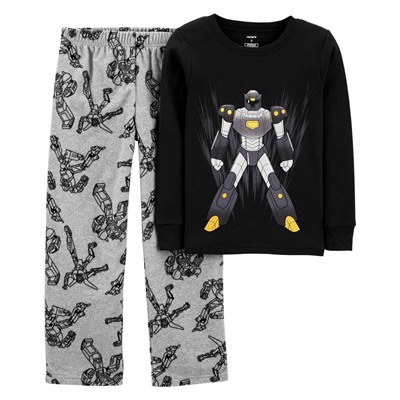2-Piece Helicopter Cotton & Fleece PJs