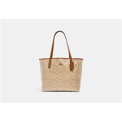 City Tote Bag In Micro Signature Canvas