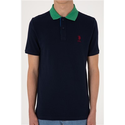 Erkek Regular Fit Polo Yaka Lacivert Tişört