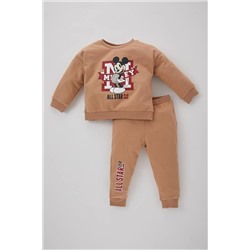 Defacto Erkek Bebek Disney Mickey & Minnie Sweatshirt Eşofman Altı Takım B2181A523WN