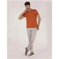 Kahverengi Regular Fit Polo Yaka Merserize Tişört