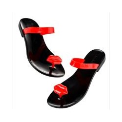 Сандалии Zhoelala KISS (Красный+черный)/ Zhoelala KISS (BLACK+RED)