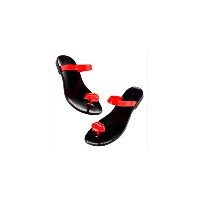 Сандалии Zhoelala KISS (Красный+черный)/ Zhoelala KISS (BLACK+RED)