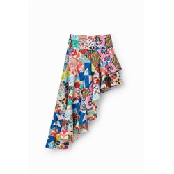 Falda asimétrica patchwork Johnson Hartig