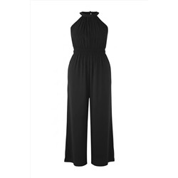 Siyah Halter Yaka Büyük Beden Tulum TBBSS25BG00018