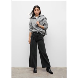 Jeans culotte bajo deshilachado