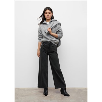 Jeans culotte bajo deshilachado