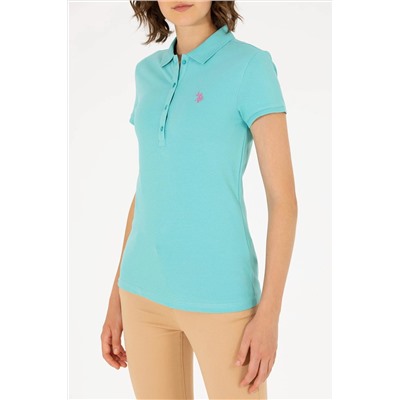 Kadın Mint Basic Polo Yaka Tişört