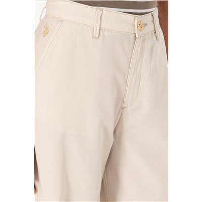 Kadın Taş Loose Fit Kanvas Pantolon