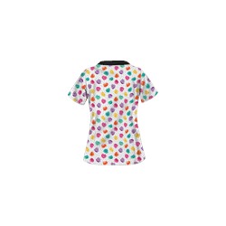 UA Candy Hearts White Print Scrub Top