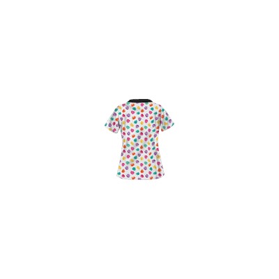 UA Candy Hearts White Print Scrub Top