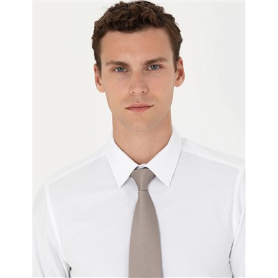Beyaz Slim Fit Uzun Kollu Basic Gömlek