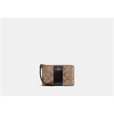 Corner Zip Wristlet In Signature Canvas