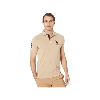 U.S. POLO ASSN. Slim Fit Big Horse Polo w/ Stripe Collar