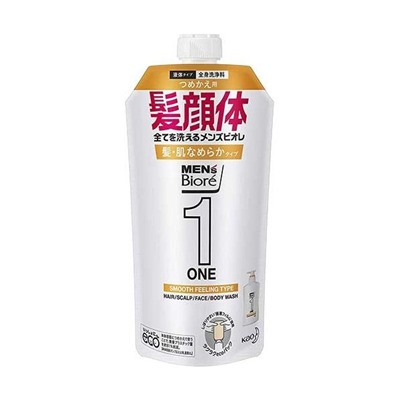 KAO Men's Biore ONE Мужской гель для тела и волос Гладкость сменка 340мл
