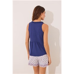 Pijama corto tirantes 100% algodón estampado azul