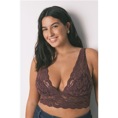 Sujetador bralette halter encaje granate