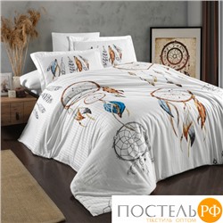 Постельное белье Карвен Stripe Satin с цветным принтом семейное N251-SB012 (7пр.)