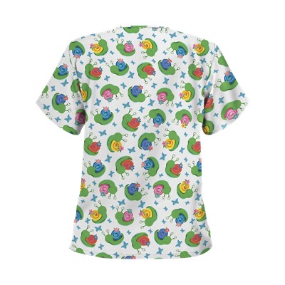 UA I Feel Pretty White Print Scrub Top