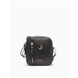 ELAINE TEXTURED GRAIN ZIP CAMERA CROSSBODY BAG