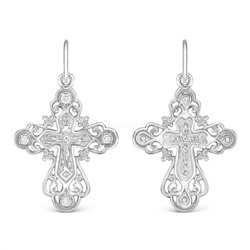 Крест из серебра с фианитами родированный - 3 см 925 пробы К3-270р 200
