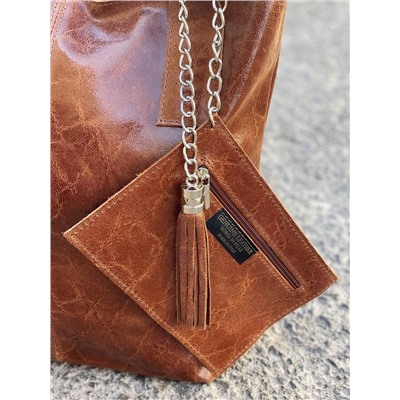 PELLE - Shopper napa RUST
