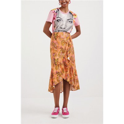 Falda de volantes tropical