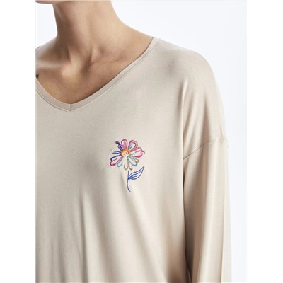 LC Waikiki V Yaka Çiçekli Uzun Kollu Kadın Pijama Takımı, LCW DREAM                                            
                                            V Yaka Çiçekli Uzun Kollu Kadın Pijama Takımı