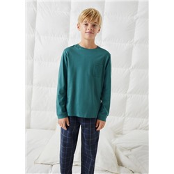 Pijama dos piezas largo cuadros -  Niño | MANGO OUTLET España