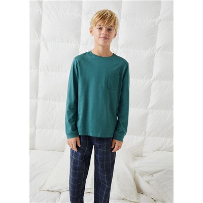 Pijama dos piezas largo cuadros -  Niño | MANGO OUTLET España