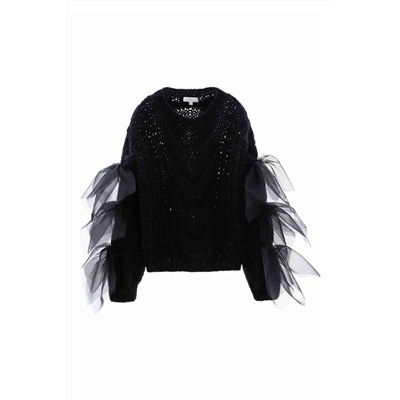 Jersey de lana y alpaca Negro