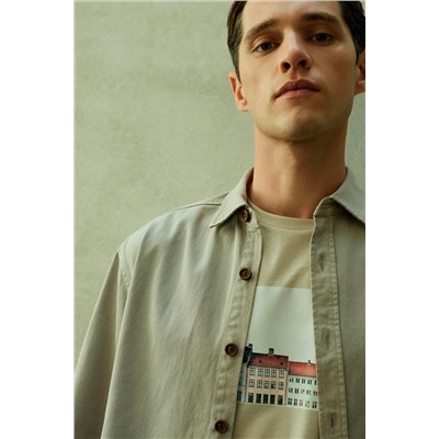 Sobrecamisa regular fit Gris claro