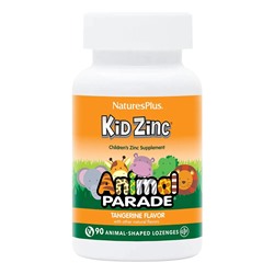 NaturesPlus, Animal Parade, Kid Zinc, пастилки с цинком для детей, натуральный вкус мандарина, 90 пастилок в форме животных