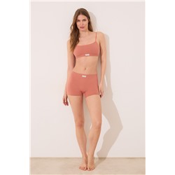 Top canalé seamless rosa