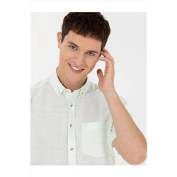 Pierre Cardin Yeşil Regular Fit Kısa Kollu Erkek Gömlek G021GL004.000.1470545.VR054