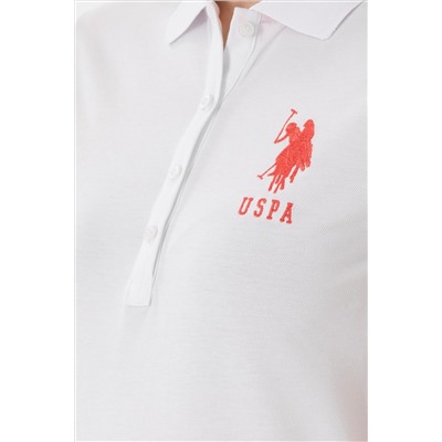 Kadın Beyaz Basic Polo Yaka Tişört