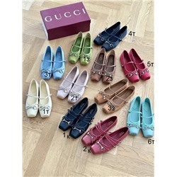 Трендовые балетки в петро стиле Gucc*i 💚  Реплика 1:1