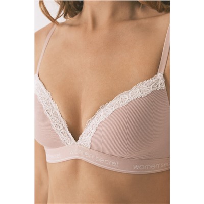 Sujetador triangular CHARMING algodón rosa